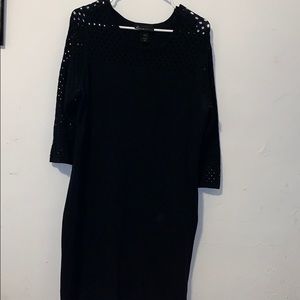 Lane Bryant black sweater dress with detail